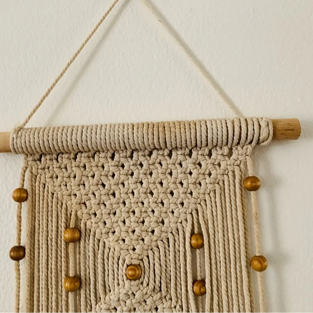 Karma living wall boho chic Macrame Bubble Fabric Art wall hanging 15/32”